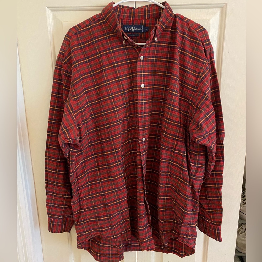 Multi color plaid polo by Ralph Lauren MENS XL